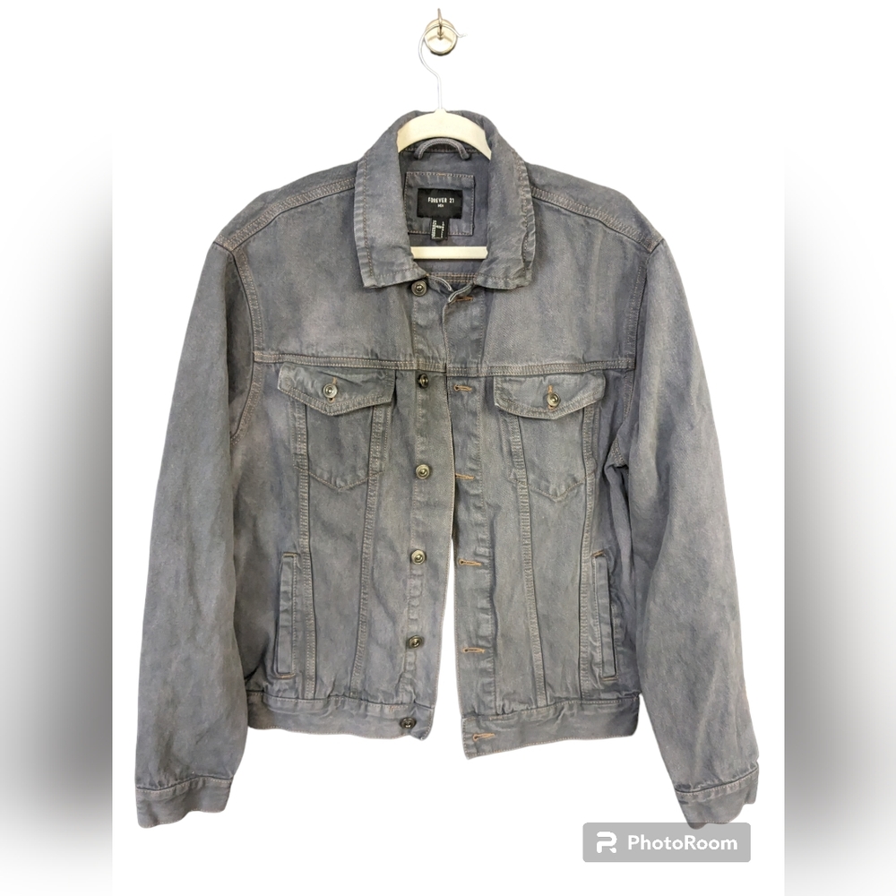 Forever21 men's dark blue jean jacket (L)